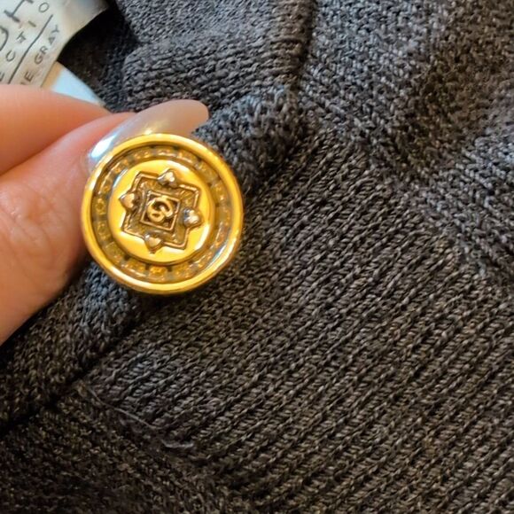 St. John Knit zip front jacket minimalist dark grey size 8 - Picture 7 of 11